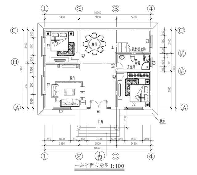 10米面宽 2层农村自建房 含建筑施工全套图纸