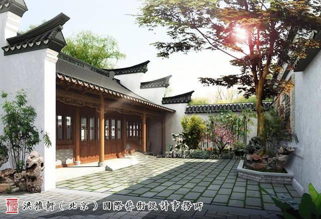 江南风格中式别墅庭院设计 清幽雅境妙蕴无穷