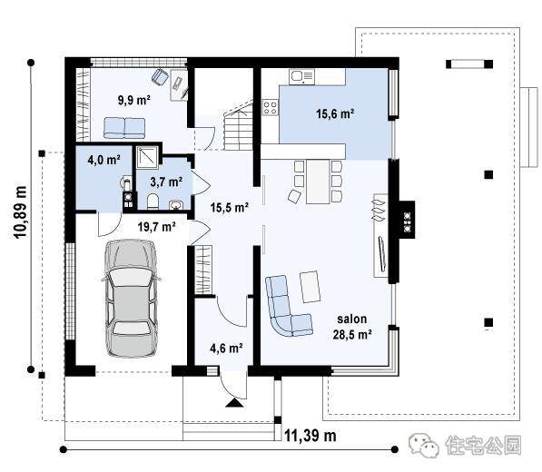 方正户型11米x11米农村自建房带立体图,平面图