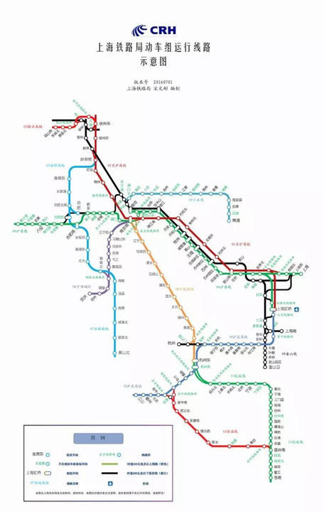 【全网首发】超清版上海铁路局动车组运行线路,火热出炉,速转收藏!