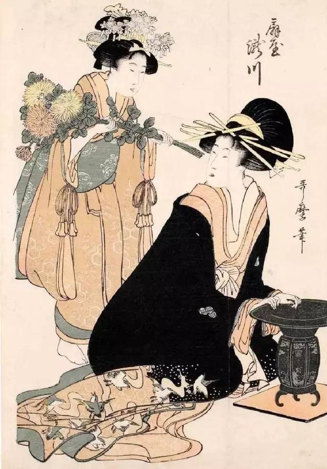 喜多川歌麿以描绘从事日常生活或娱乐的妇女见长