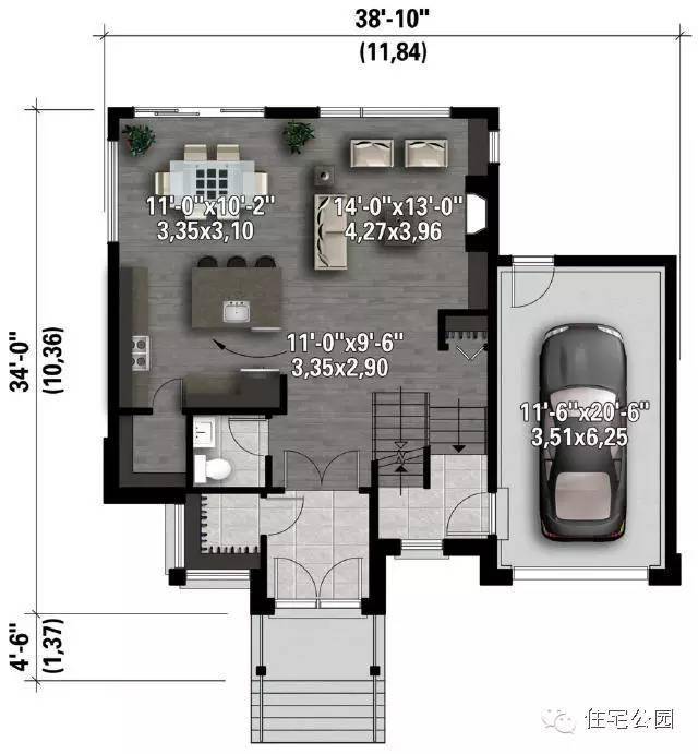 3套农村自建房小户型 面宽11米左右 含平面图