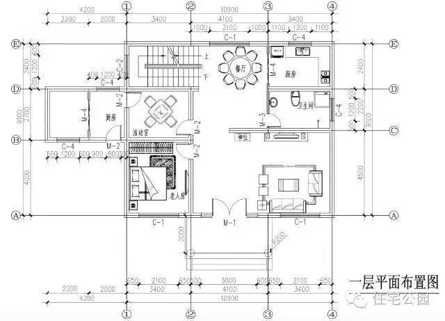 农村自建房10米x9米 带神位独立厨房 含平面图