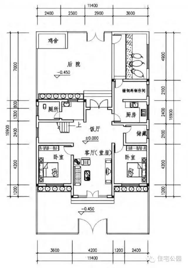 7套真正农村自建房户型 都带堂屋 含平面图