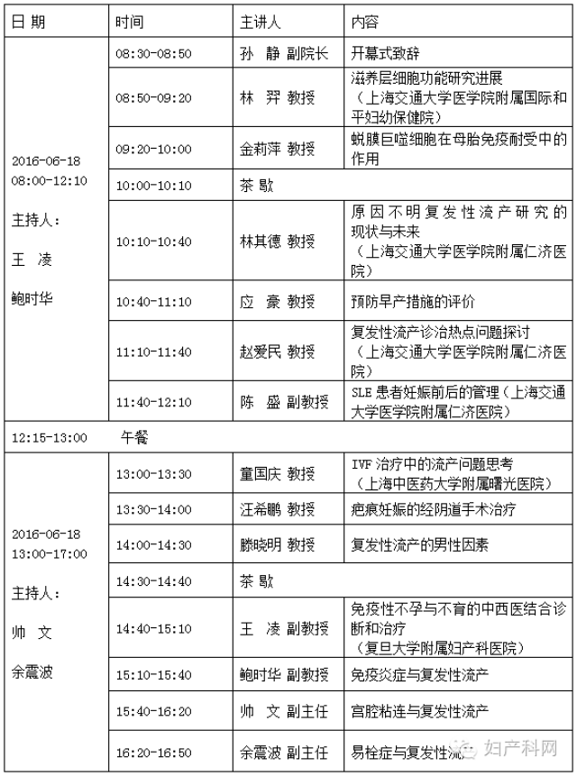 18 上海 第一届反复妊娠失败与女性生殖免疫国家级