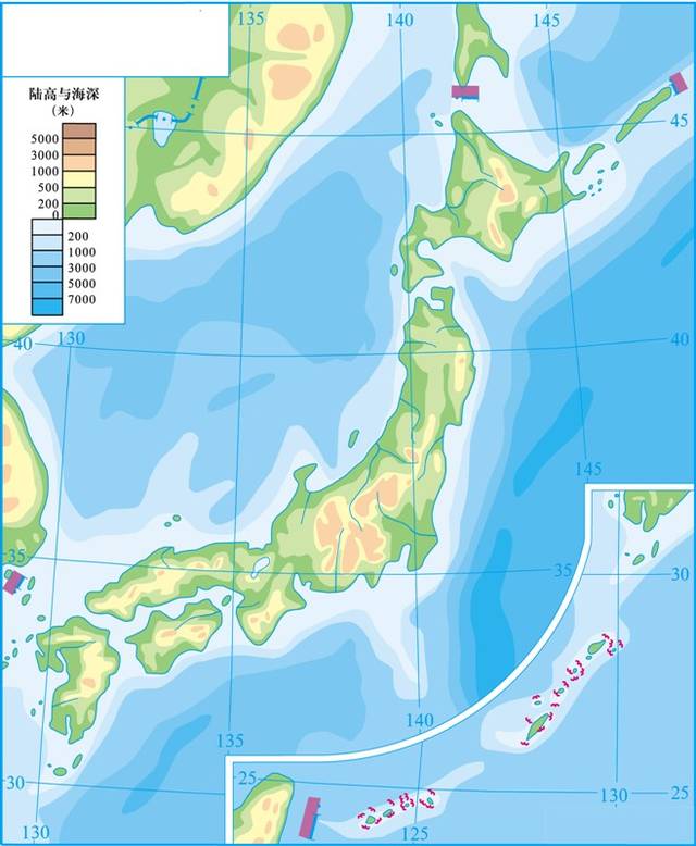 照片名称:日本地形空白图