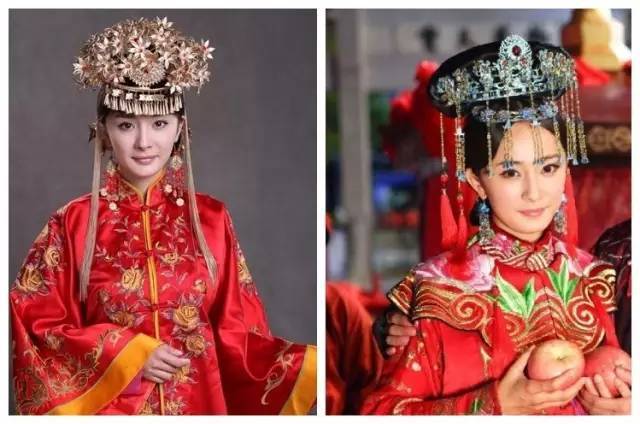 杨幂的古装新娘造型虽然跟平常没有特别的变化,但还是很美的