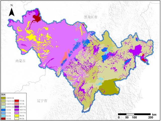 1990年-2015年吉林省地貌数据
