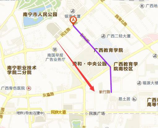 新竹路 绕行路线:走民族大道 2.