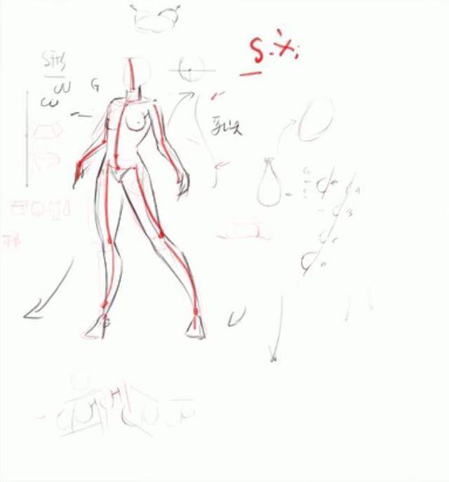 动漫人物绘画教程|动漫少女s型身体线稿的画法