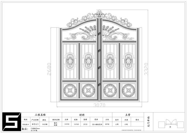 别墅大门cad设计图赏析