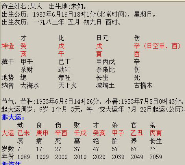 一,八字五行喜忌及性格特征戊日午月生(壬,甲,丙,戊土为高亢之土,巳