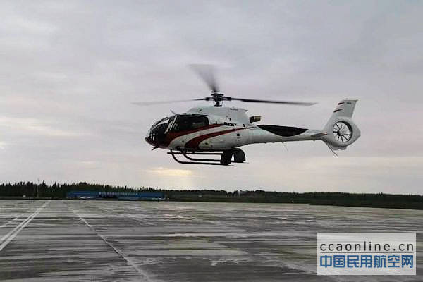 西部银川通航首架空客h130直升机成功试飞