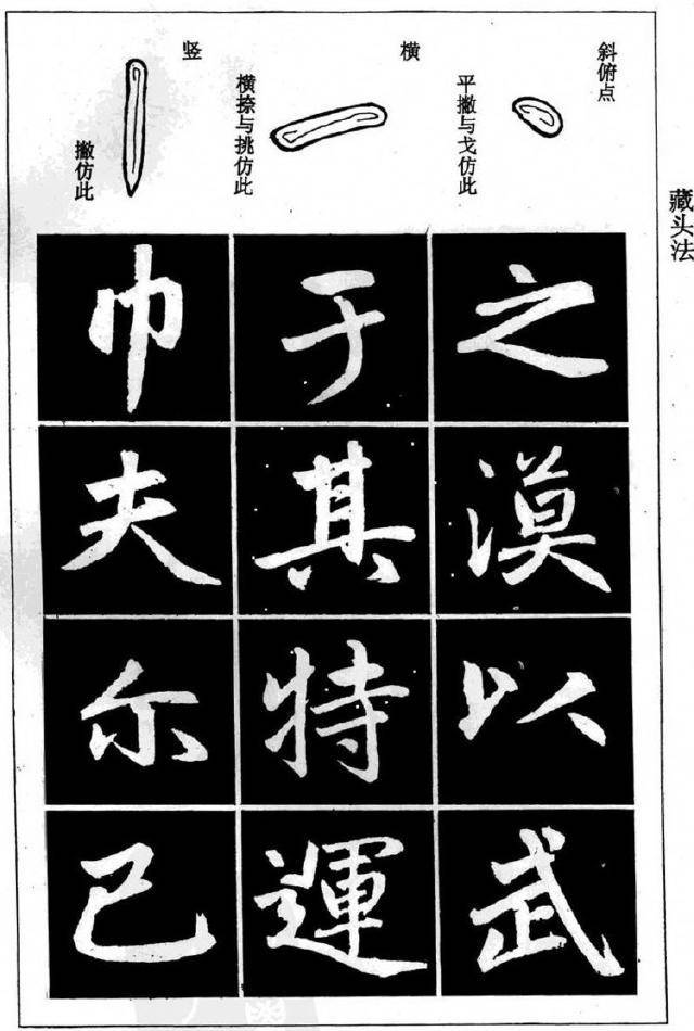 赵孟頫楷书基本笔画和结构示范字例