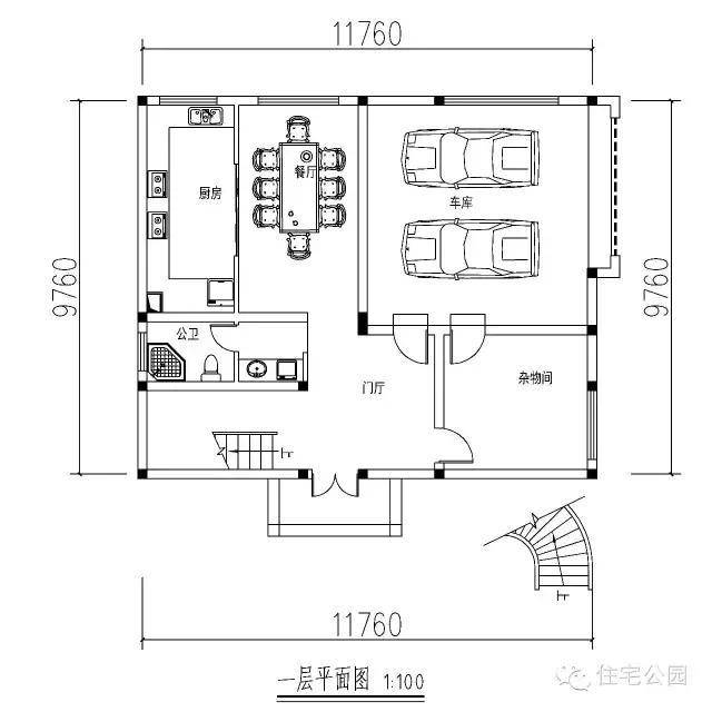 新农村12x10米精致农家别墅,平面布局很经典!