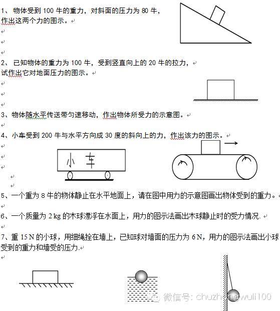 初中物理力学部分作图题汇总