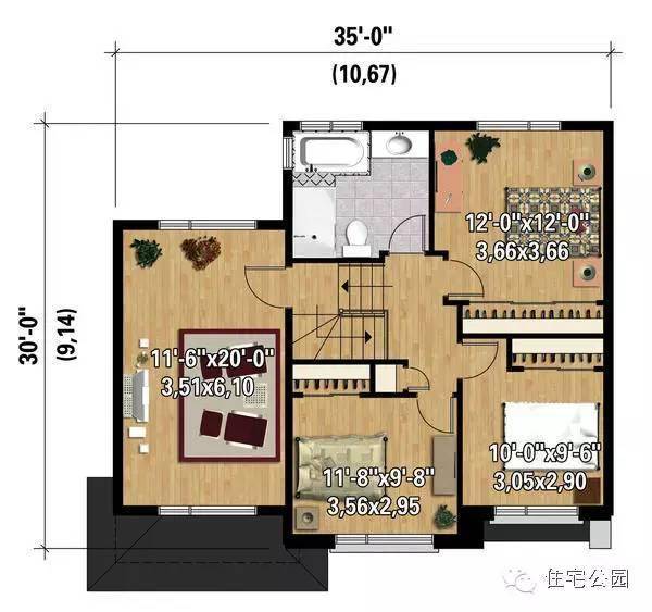 农村10.6x9米自建房,一个适合农村人的户型