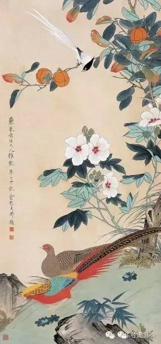 国画大师俞致贞工笔花鸟作品