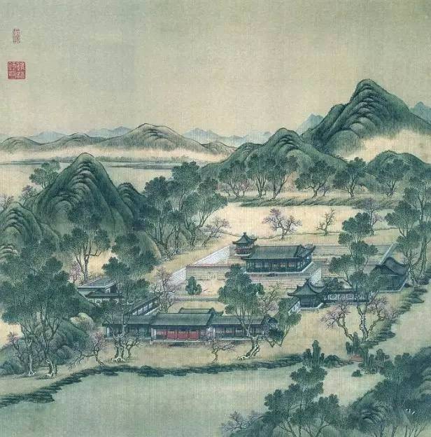 仿《岳阳楼记》中对洞庭湖的描写"上下天光,一碧万顷"而建,为临湖楼房