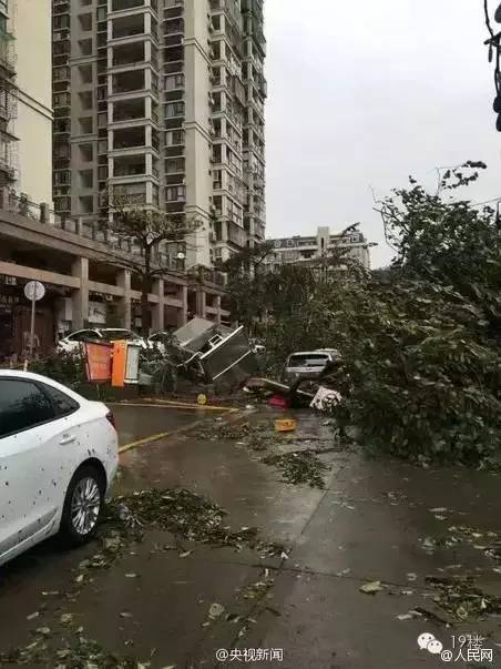 超强莫兰蒂台风吹动厦门机场一飞机 致其机身受损