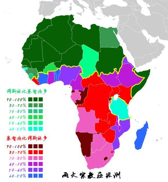 两大宗教在非洲各国的对比