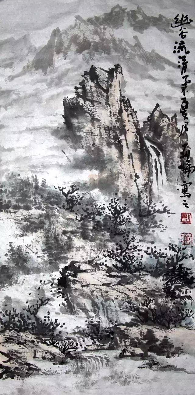 在高亚仑先生的那些花鸟画作品中,"浓"与"淡"有时就是表现"虚实"的