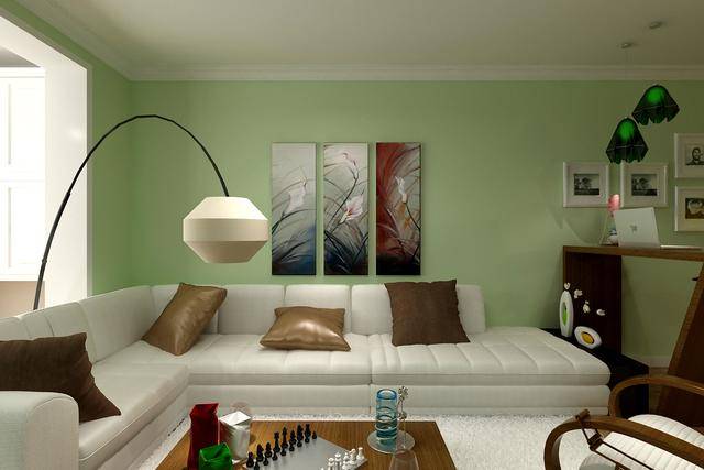 有机,健康,业主在装修的时候客厅的颜色定义为一个淡绿色,让生活充满