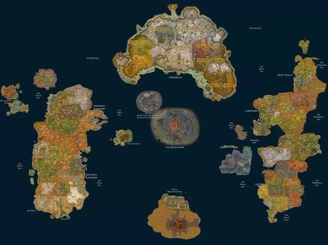 《魔兽世界》艾泽拉斯世界地图