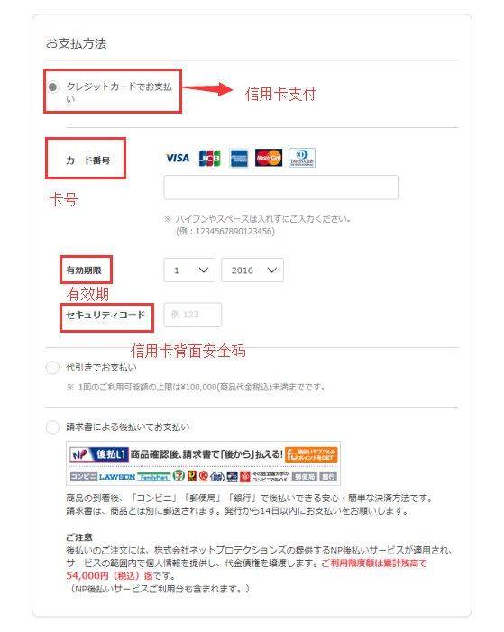 接下来就是信用卡信息的录入,支持visa,jcb,mastercard等卡,填入卡号