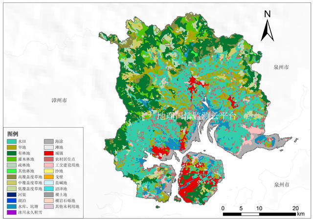 漳州市2000年土地利用图