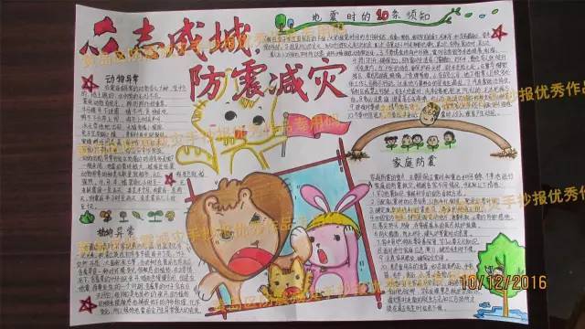 防震减灾│黄岛区中小学生地震科普手抄报比赛优秀作品展示(一)