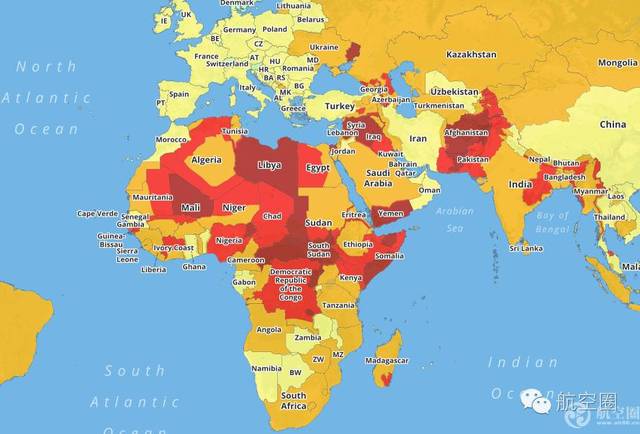 2017世界旅游风险地图发布 哪些国家最危险?