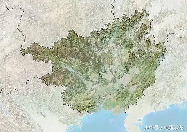 江西地形图 3,广西壮族自治区(森林覆盖率:61.8%)