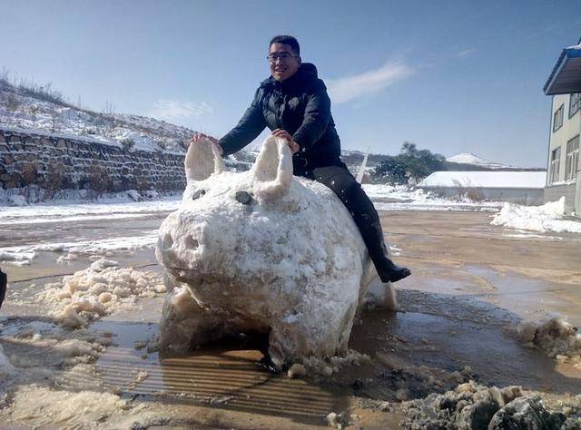 大雪后,奇葩"雪猪"亮相大郑州,猪都被玩儿坏了