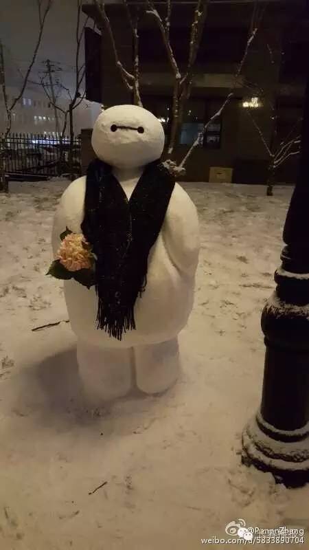 长春大雪之后堆雪人,打雪仗,尤其这个大白羡慕死全国人民了!