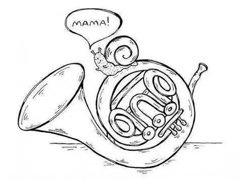 一只迷路的蜗牛 【解读:下方乐器是圆号】