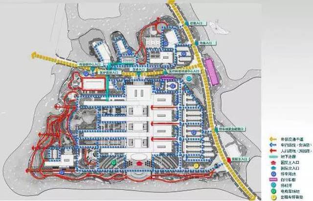 医疗城是一个非常庞大的建筑群,在建筑平面设计过程中,我们应尽可能