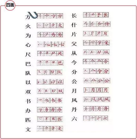 小学常用汉字笔顺表!330个字练熟,孩子写字不愁