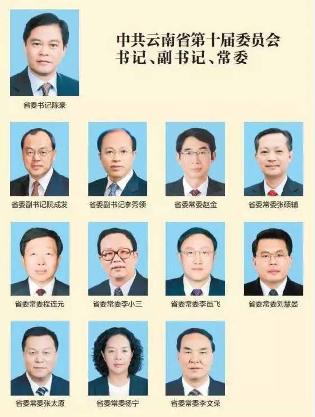 年轻化高学历,云南新一届省委常委班子亮相