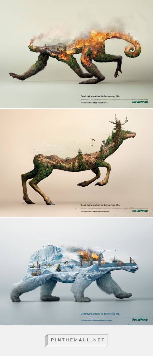 一组画面震撼极具创意的环保公益广告