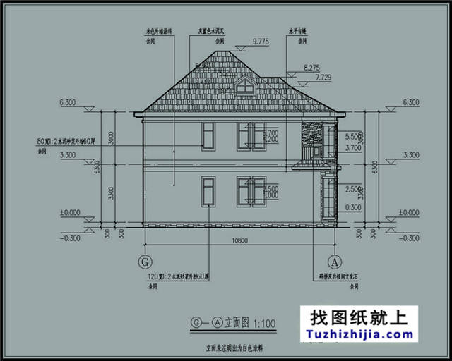 豪华欧式两层别墅cad设计图纸