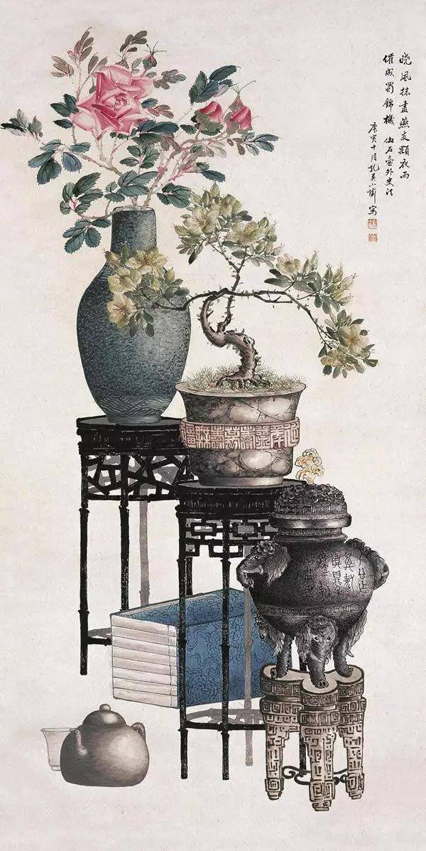 还有如上海的孔小瑜,福建的郑乃珧等在博古画的继承和发展上,各有建树