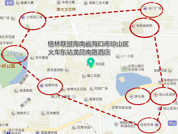 格林联盟海南省海口市琼山区火车东站龙昆南路酒店