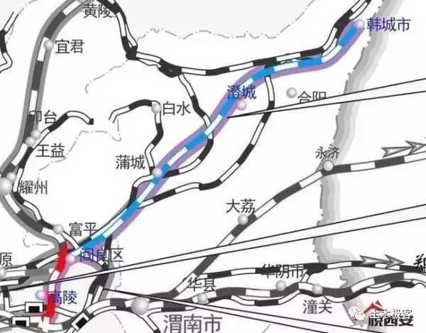 丨西韩城际线路图丨