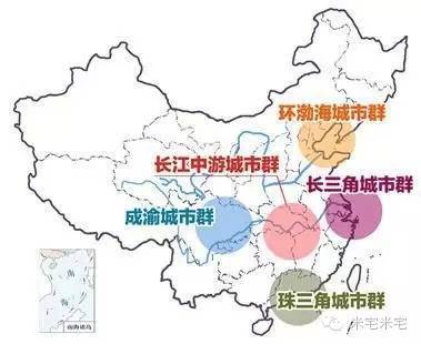 图2,2030年前后,中国城镇化尾声时的城市群 ▼
