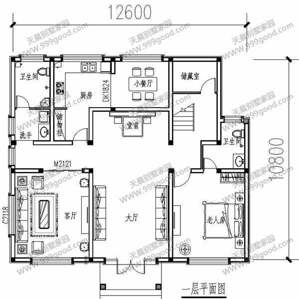 6x10.8米别墅设计图,可出租的户型!