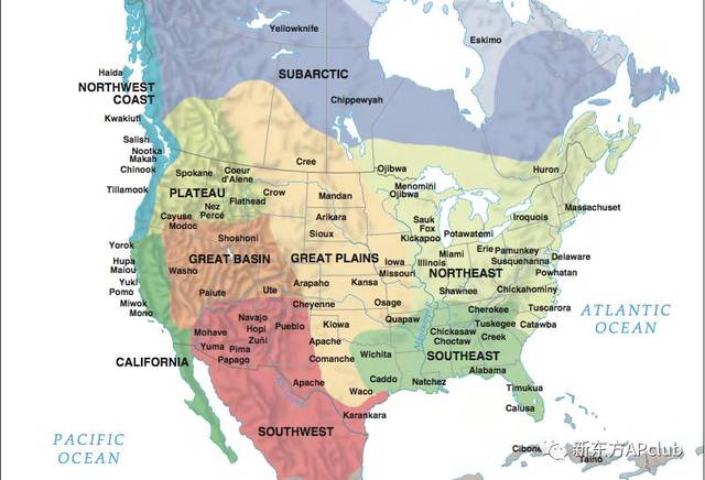 密西西比河以西的部落有四个部分