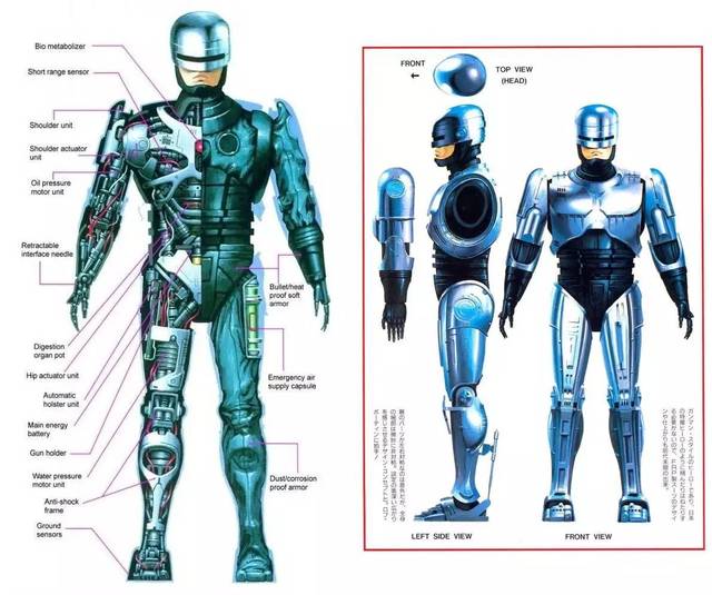 半人半机器人,新版《机械战警》炫酷设计,还有罕见旧版设计图