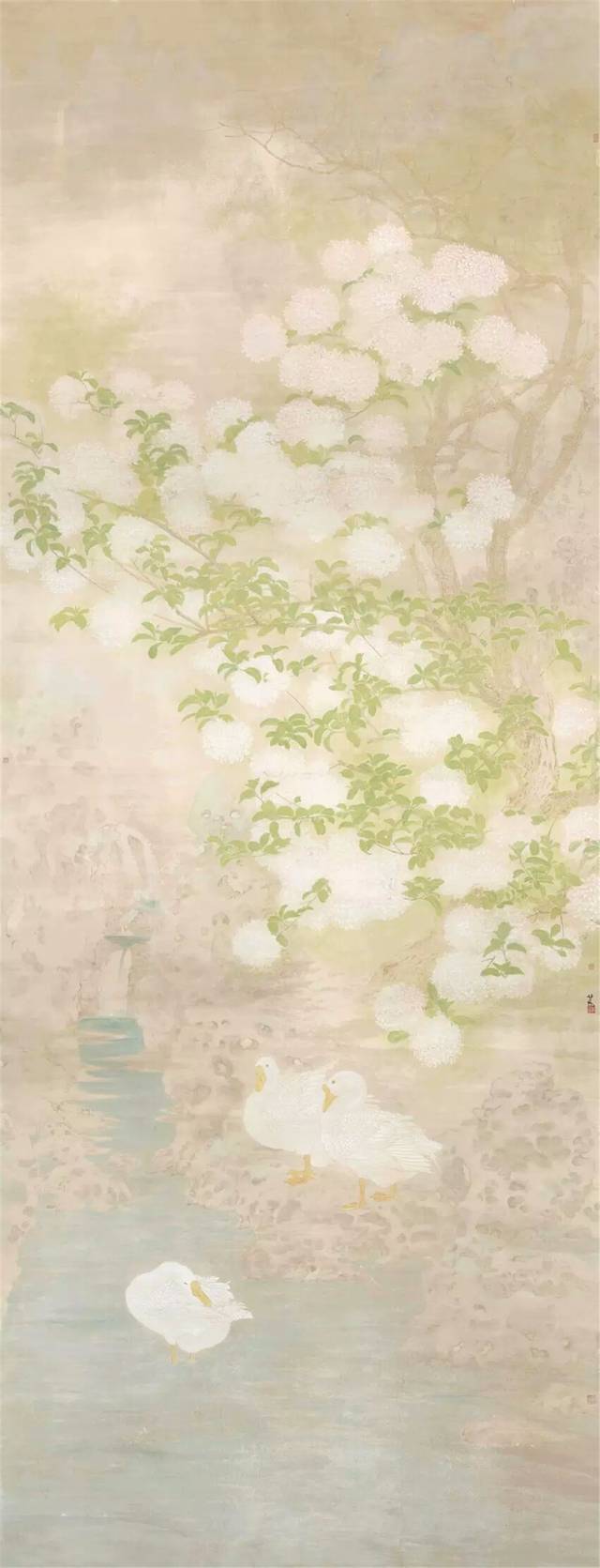 黄芳 一庭花影 绢本设色 33.5cm×32cm 2016年 中国美术学院