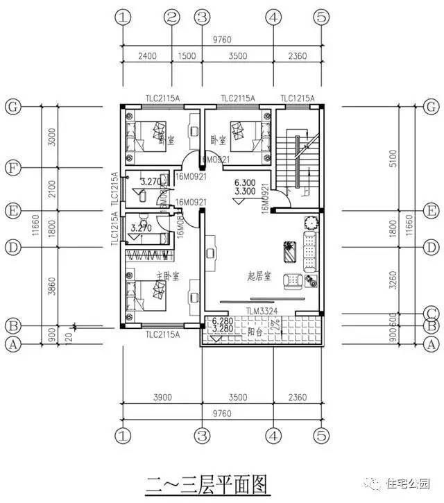 新农村四层自建房,占地10x12米,带车库含平面图